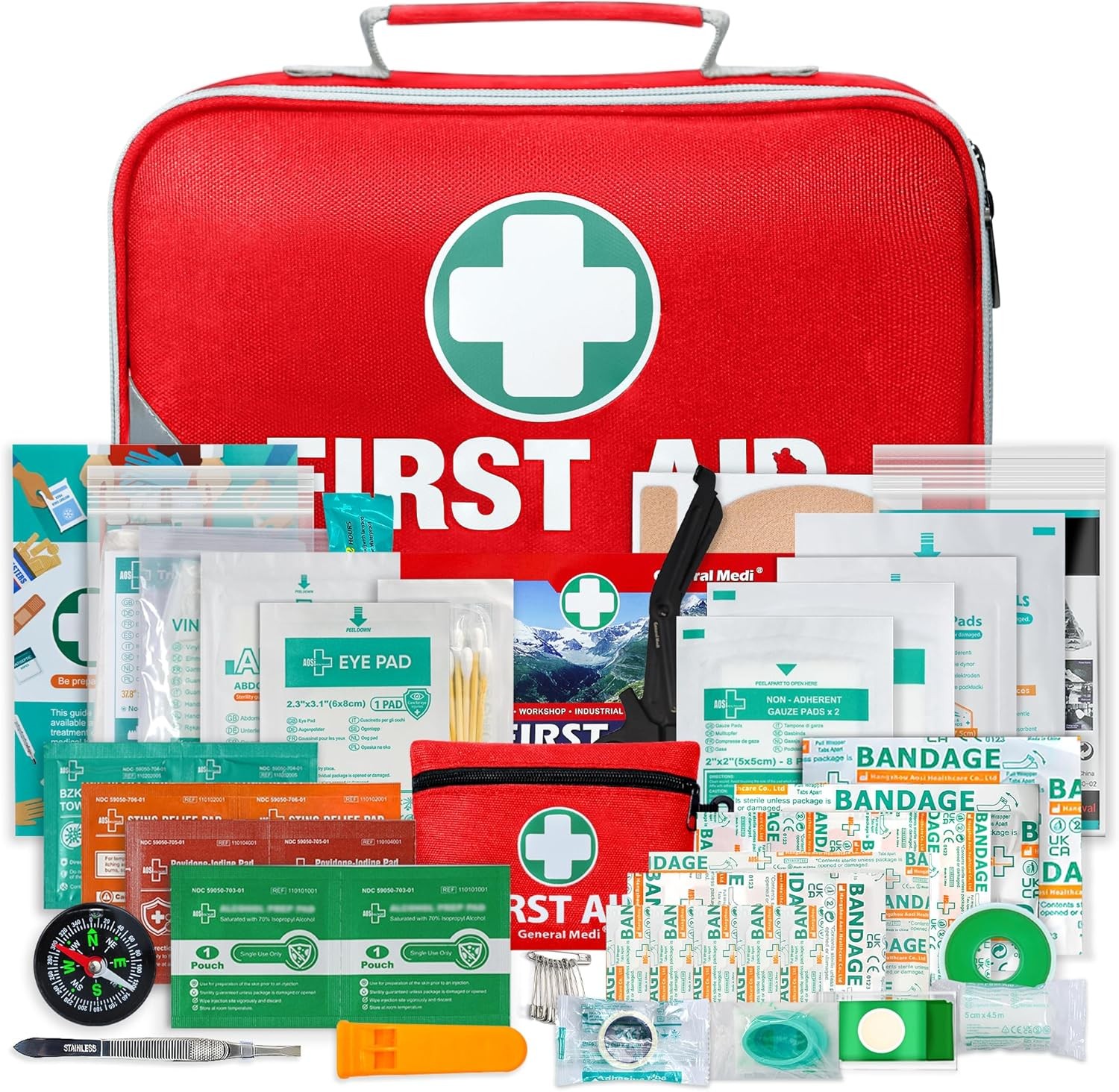 First Aid Kit (215 Piece Set)+43 Piece Mini First Aid Kit Home Office Workplace