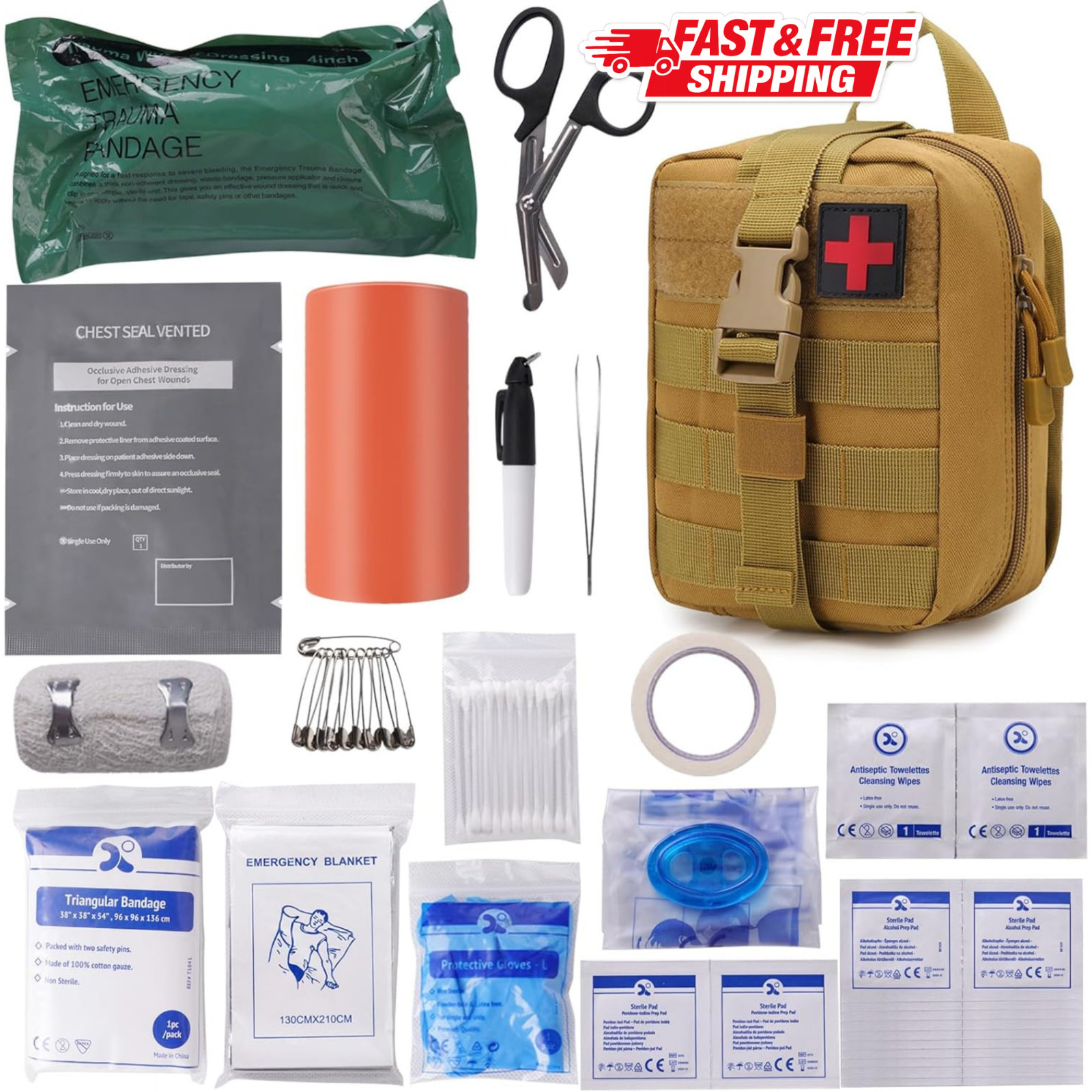 IFAK Trauma First Aid Kit Tactical Molle Emergency Survival Bleed Kit Set
