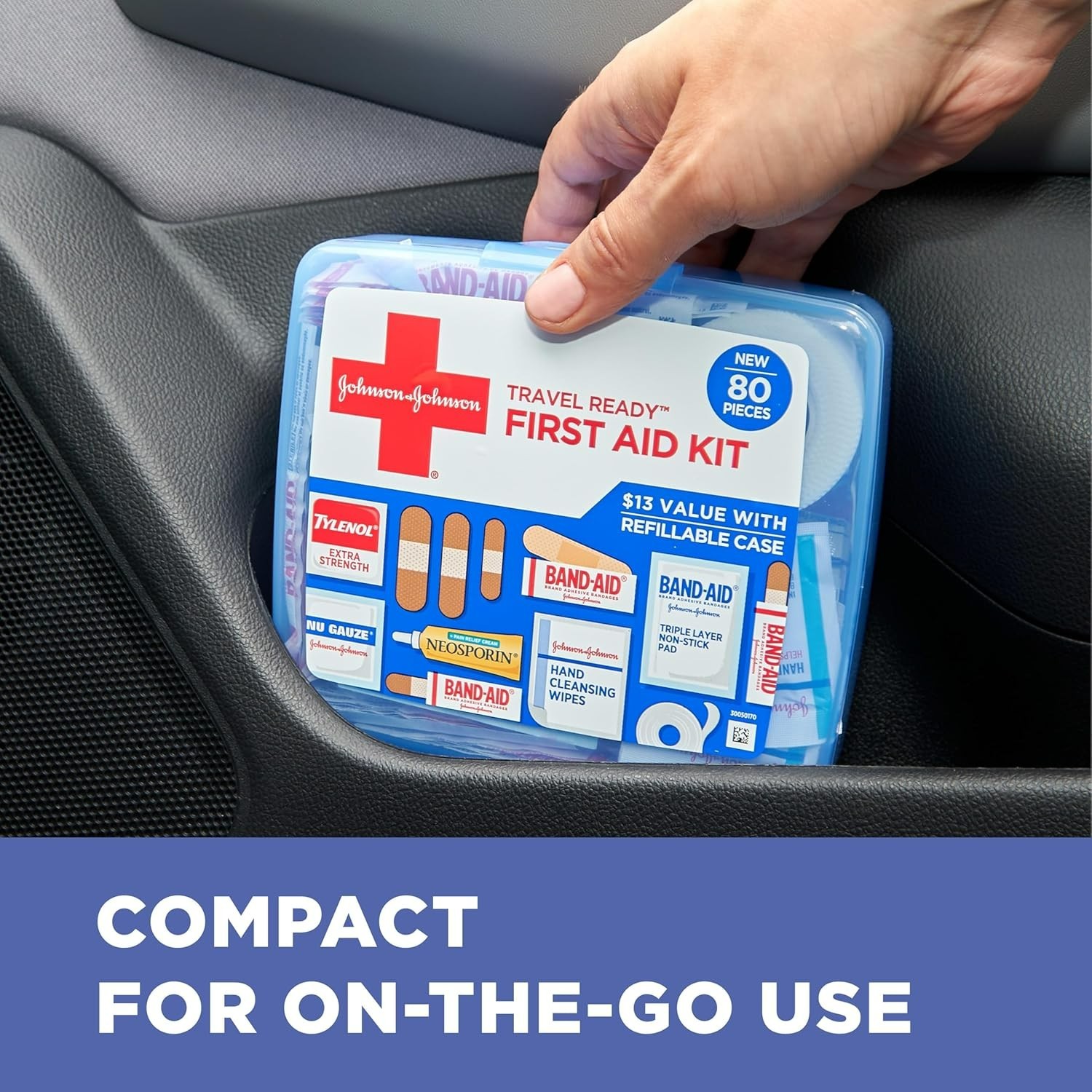 BAND-AID Brand Travel Ready Portable Emergency First Aid Kit, Minor Wound Care