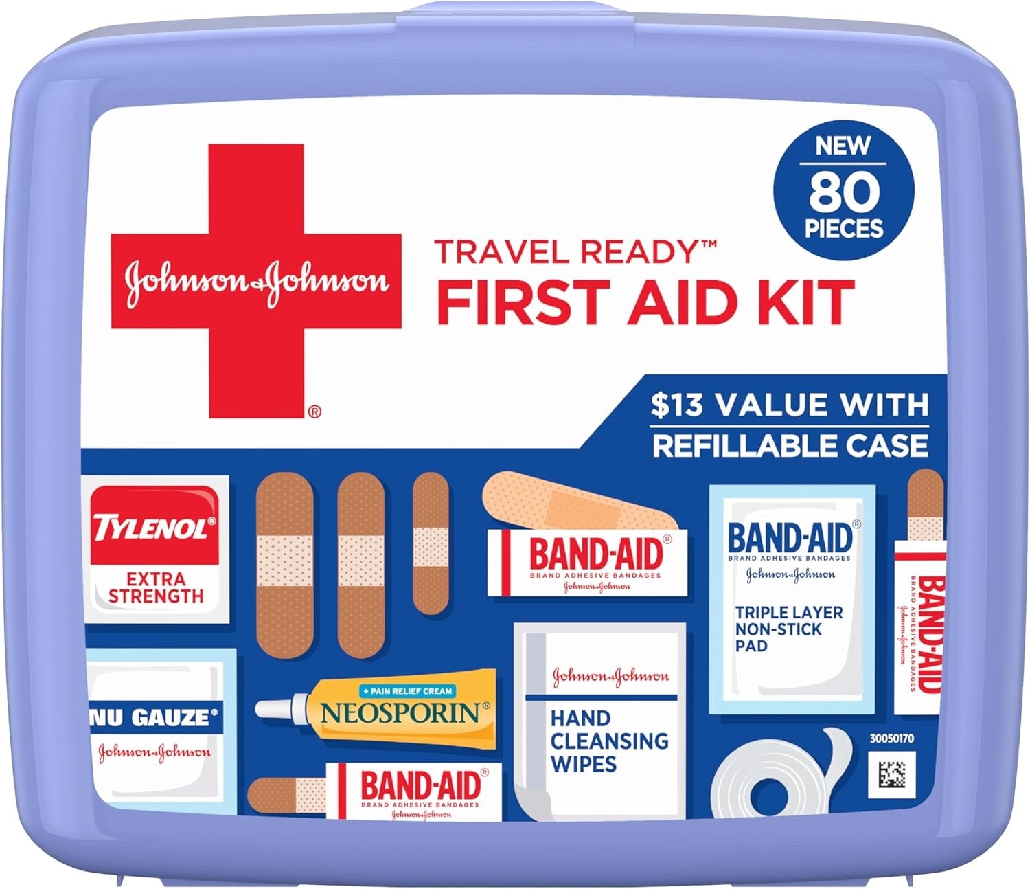 BAND-AID Brand Travel Ready Portable Emergency First Aid Kit, Minor Wound Care