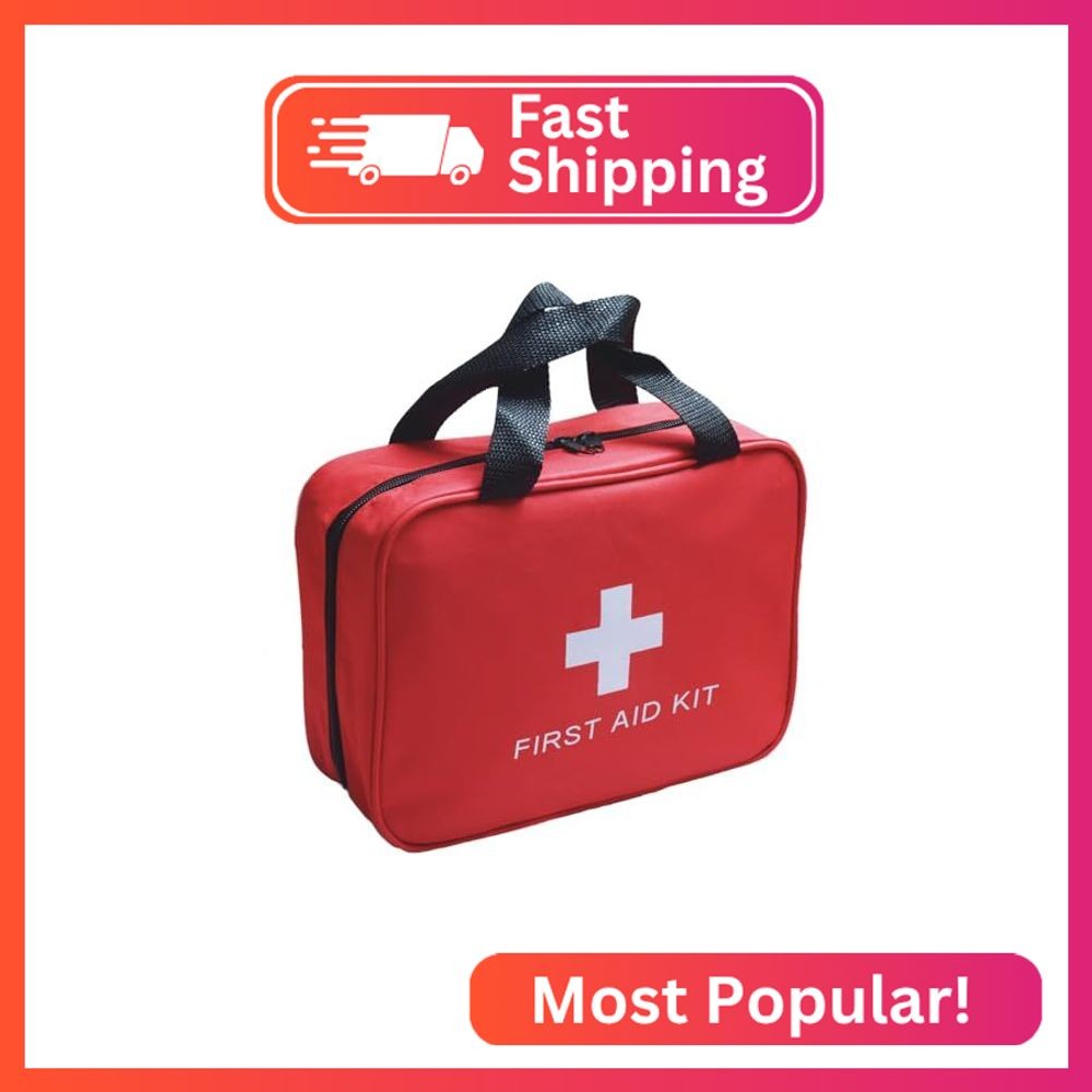 Red First Aid Kit Bag Empty Travel First Aid Bag Responder Storage Compact Survi