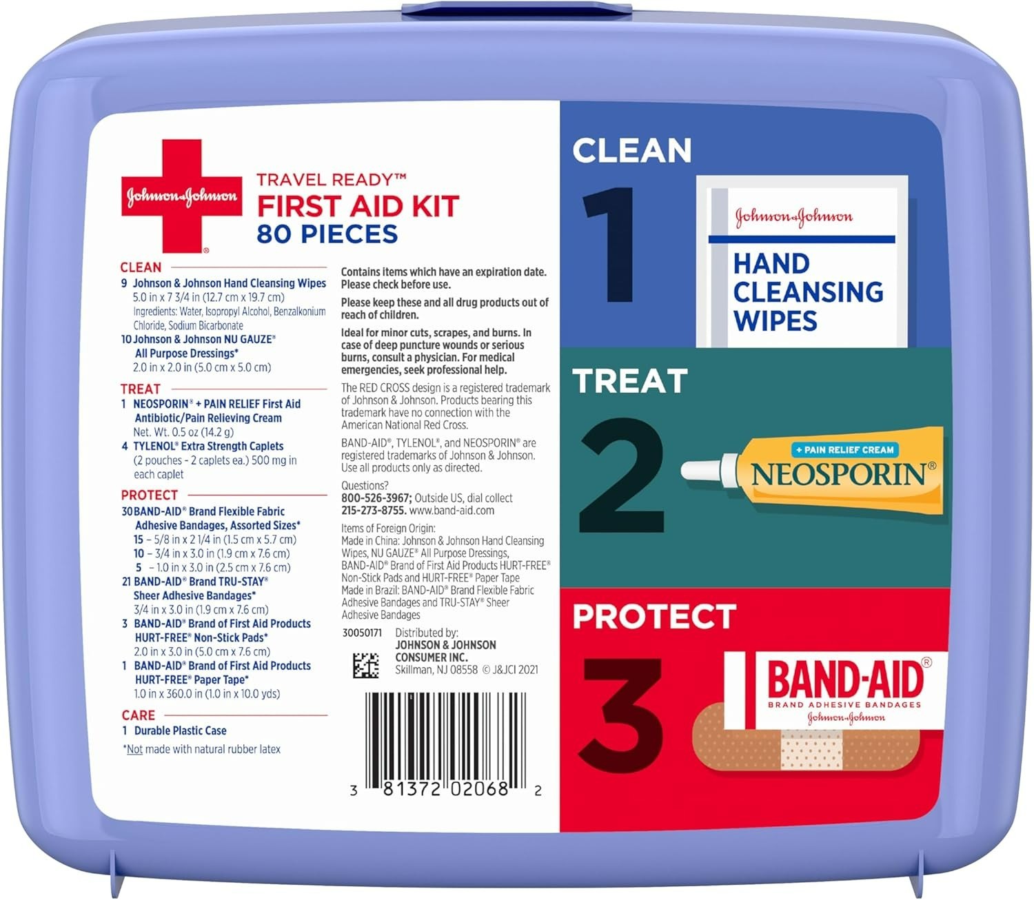BAND-AID Brand Travel Ready Portable Emergency First Aid Kit, Minor Wound Care