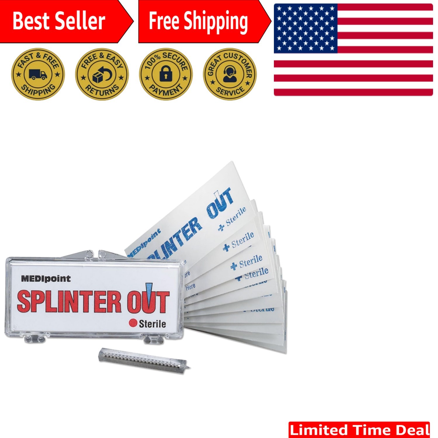 Individually Wrapped Splinter Out Tools – Essential First Aid Refill, 10 Count