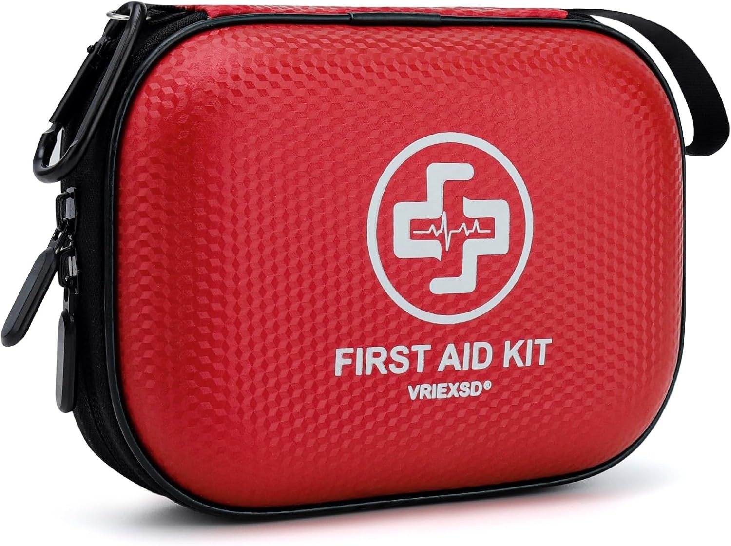 Mini First Aid Kit – 150 Piece Small Waterproof Hard Shell Medical Kit-Red