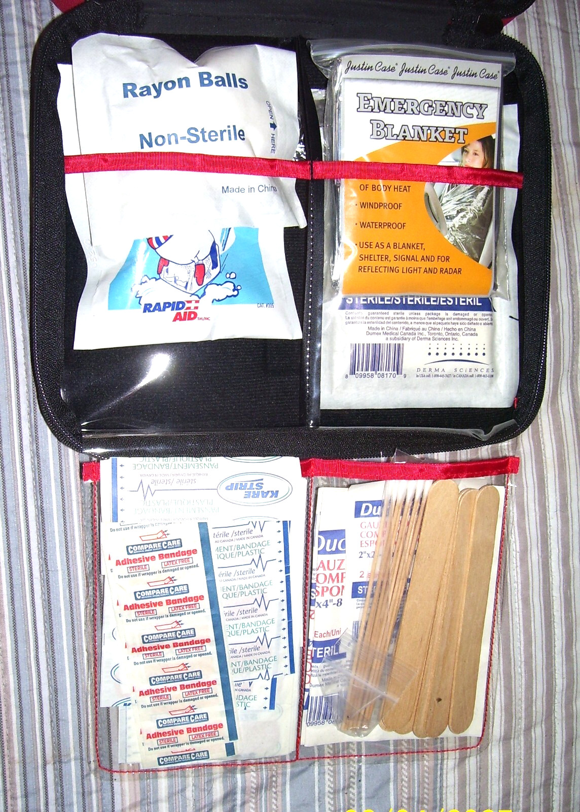FIRST AID KIT FOR USE AT HOME; WORK; SCHOO; AUTOMOBILE / HARD ZIPPERED CASE