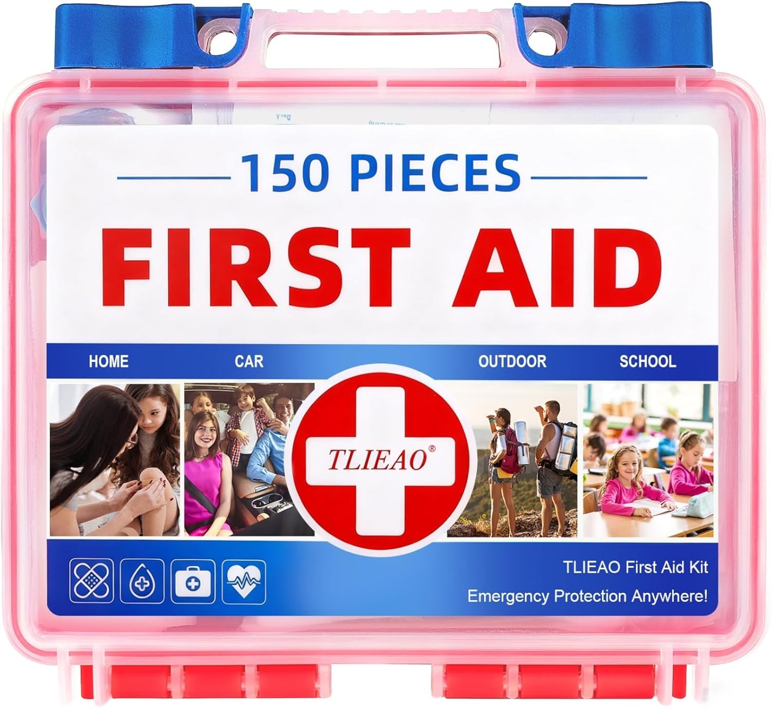 Mini First Aid Kit – 150 Pieces Emergency Medical Kit for Home, Car, Travel, Cam